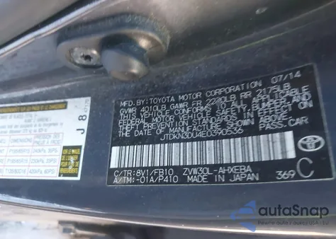 2014 Toyota Prius Three z USA, uszkodzony, nr VIN JTDKN3DU4E0390536